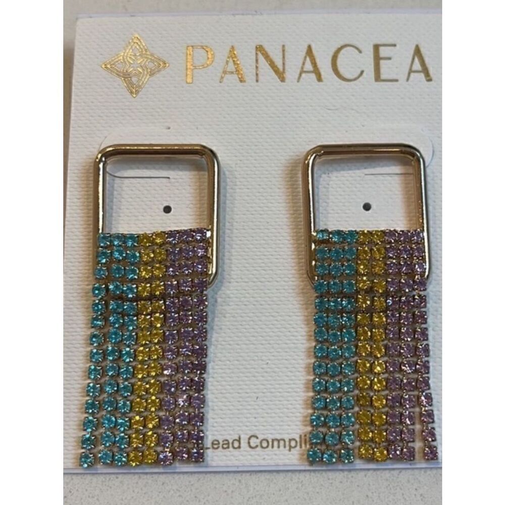 NWT Panacea Rainbow Crystal Drop Earrings